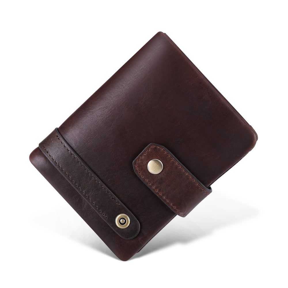 Men's Crazy Horse Leather High Sense Vintage Men's Wallet
