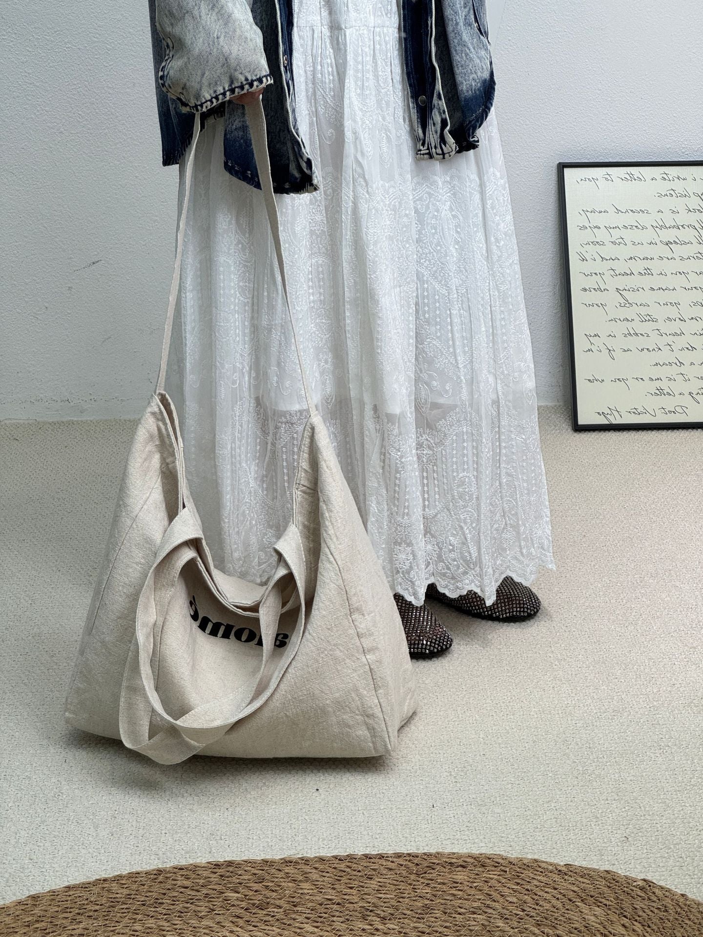 Linen Good-looking Large Capacity Textured Shopping Bags