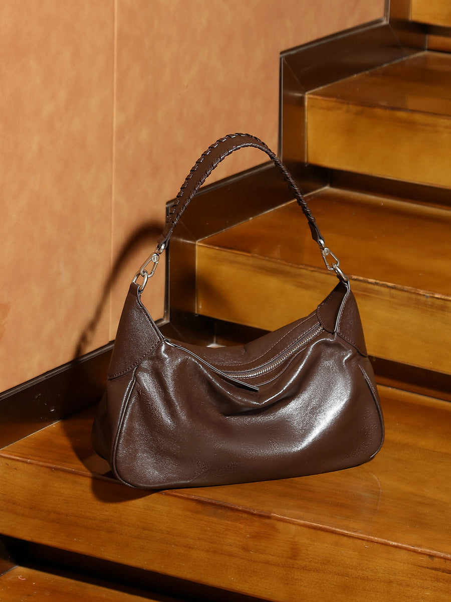 Women's Crystal Vegetable Tanned Cowhide Leather Versatile Bags