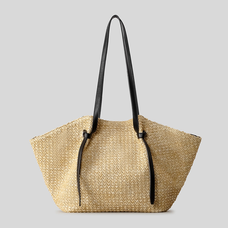 Large Capacity Vegetable Basket Straw Woven Seaside Women's Shoulder Bag