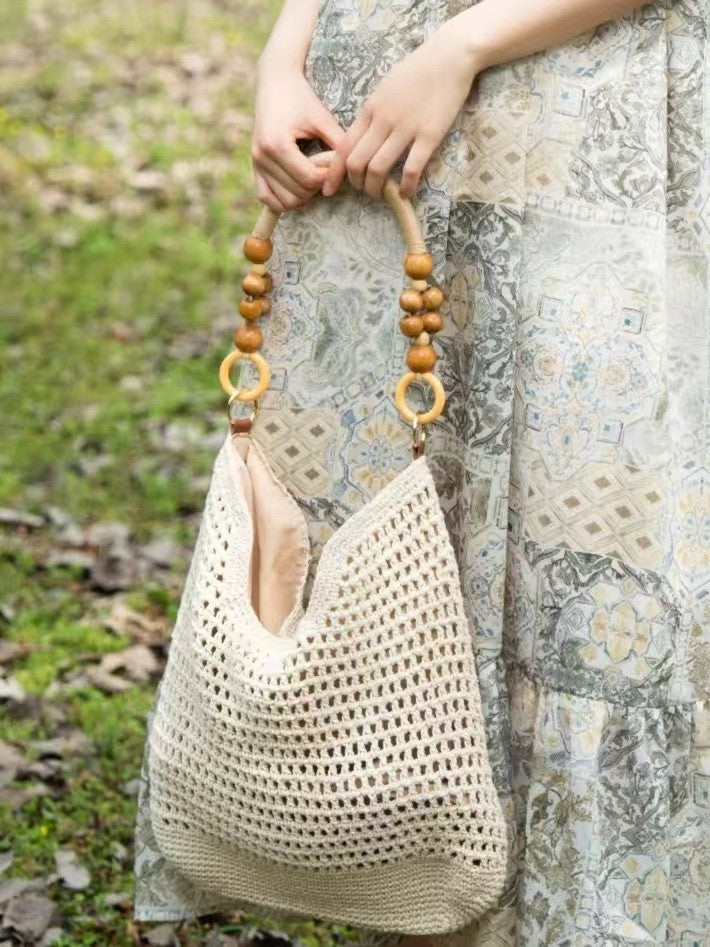 Women's Simple Large Capacity Woven Hollow Handmade Women's Shoulder Bag