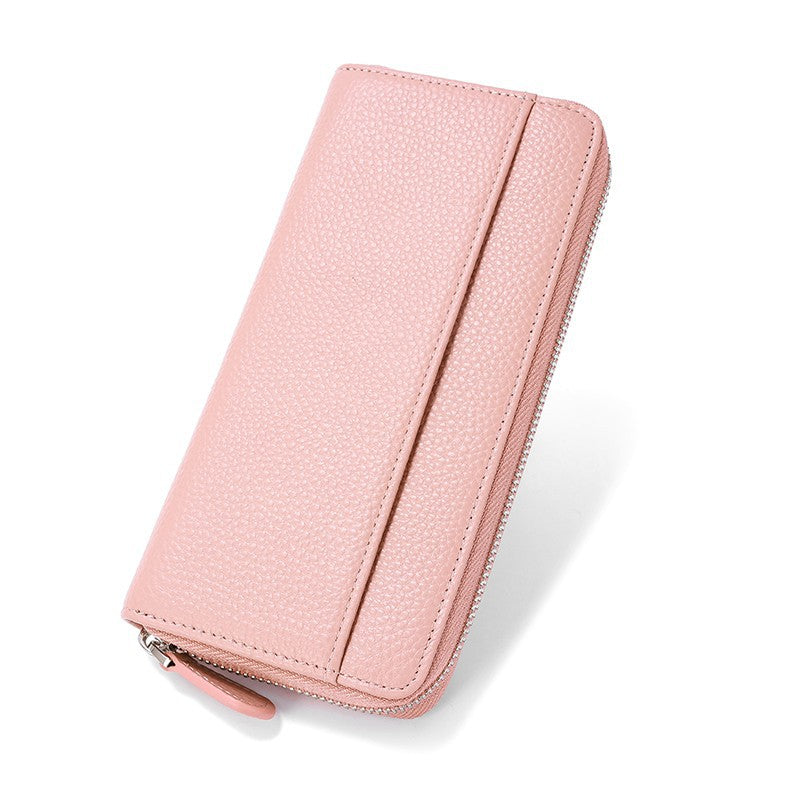 Women's Long Leather Organ Clutch Large Capacity Ladies Wallet