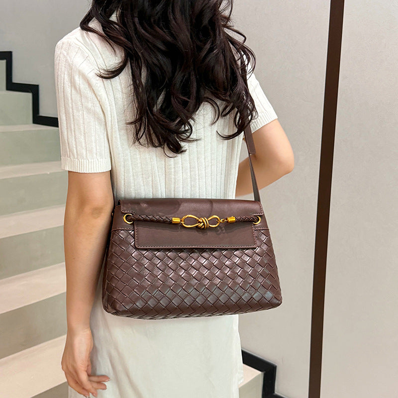 Women's Light Luxury Woven Niche Simple Commuter Shoulder Bags