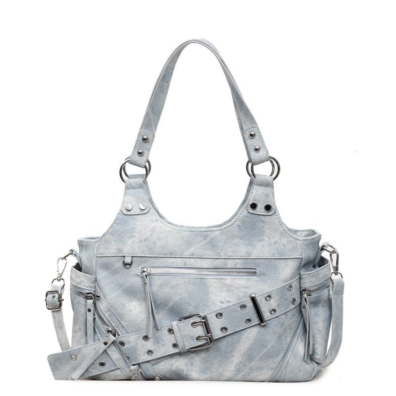Women's High-grade Motorcycle Hot Underarm Large Capacity Rivet Women's Shoulder Bag