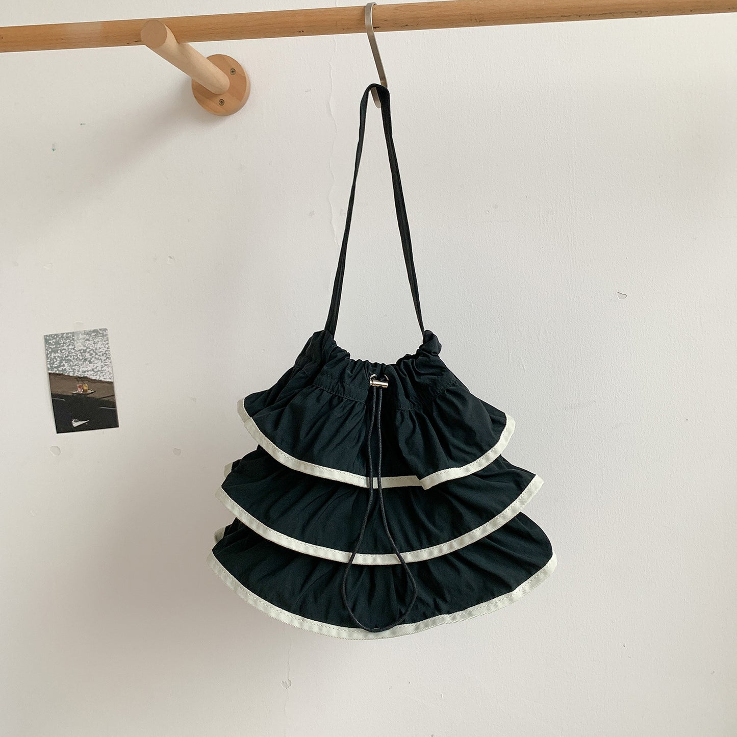 Pull String Ruffled Underarm Large Capacity Minority Shoulder Bags