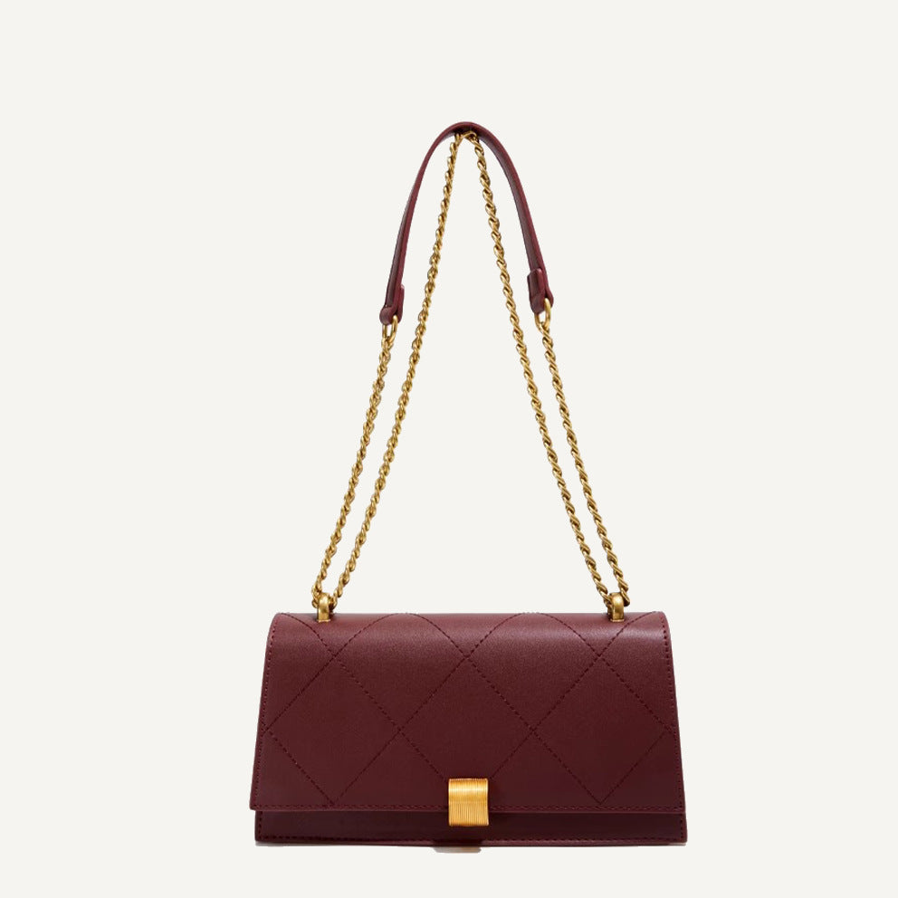 Baguette Underarm Rhombus Chain Female High Sense Spring Mature Style Women's Shoulder Bag
