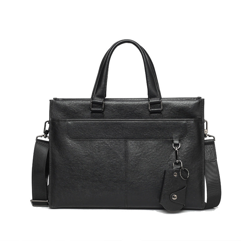 Men's Leather Business Cowhide Horizontal Computer Men's Briefcase