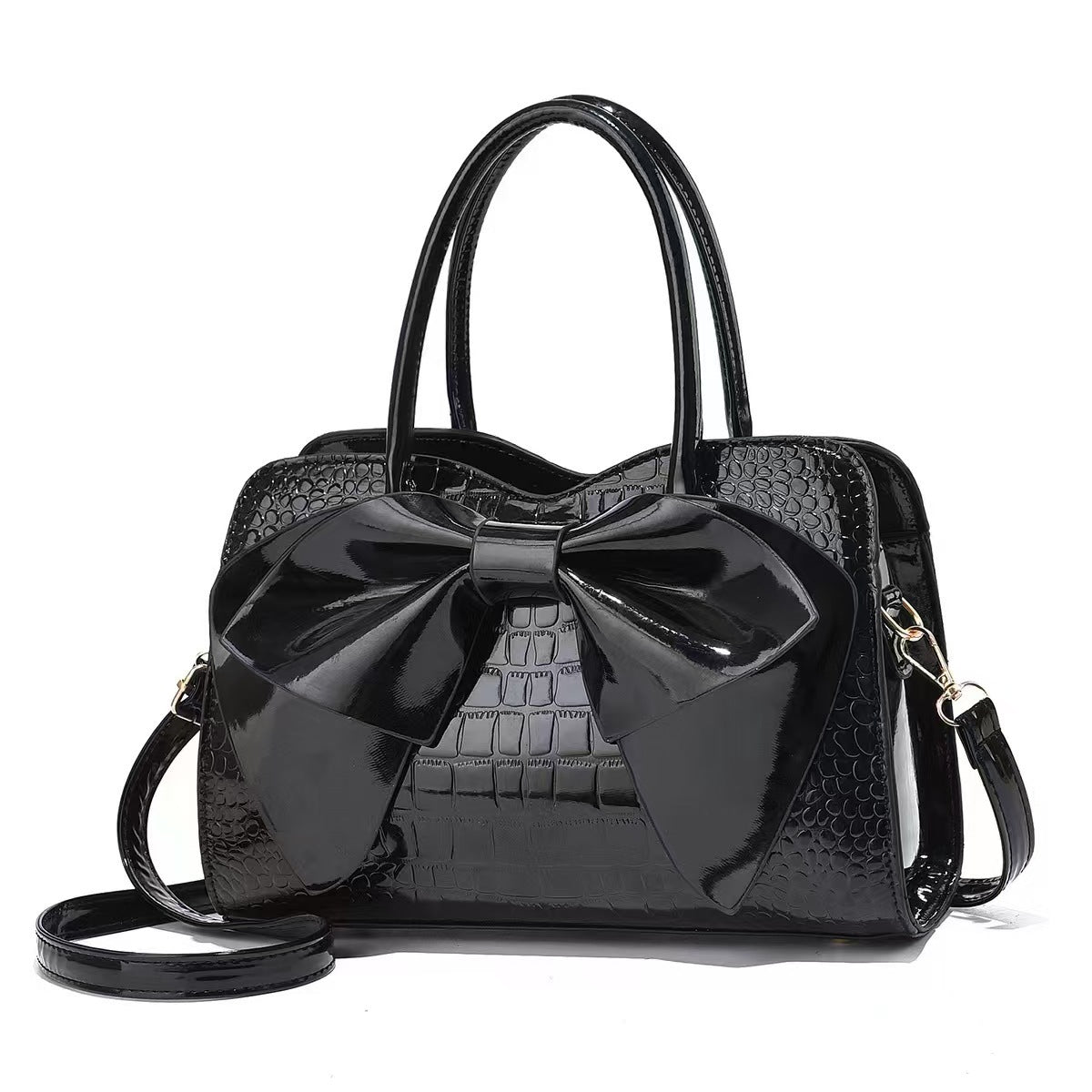 Women's Fashion Candy Color Bow Simple Stone Pattern Bags