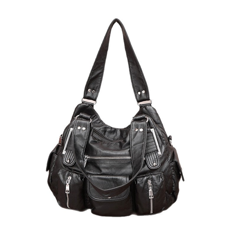 Stylish Women's Washed Large Capacity Retro Tote Bag