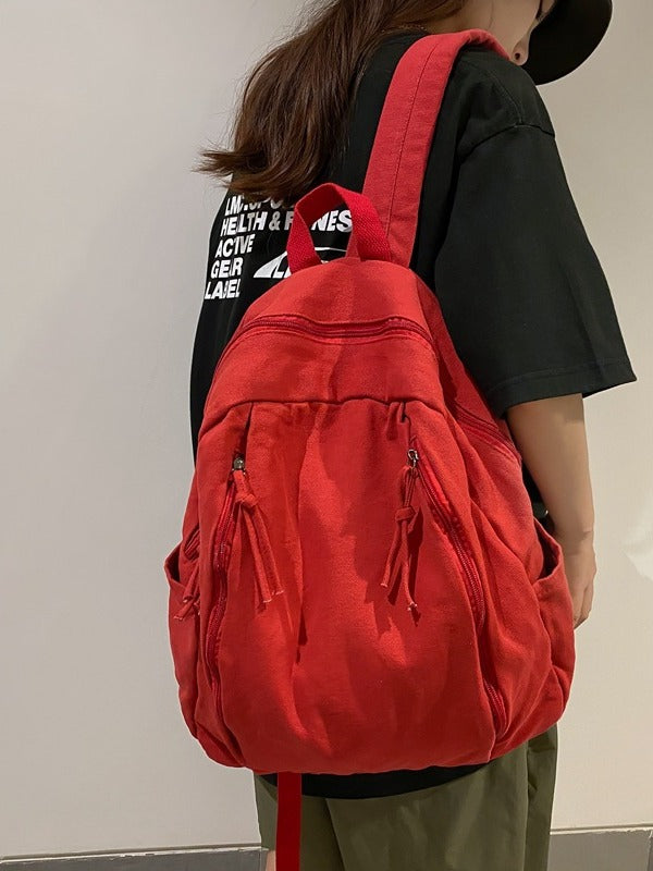 Women's & Men's Korean Large Capacity Washed Canvas Versatile Backpacks