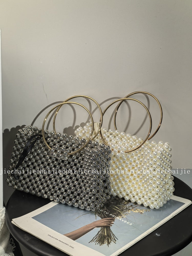 Women's Design Affordable Luxury Fashion High-grade Handmade Beaded Weave Women's Handbag