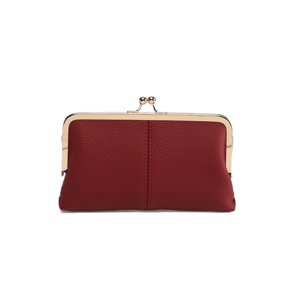 Women's Simple Fashion Retro Folding Clip Long Large Ladies Wallet