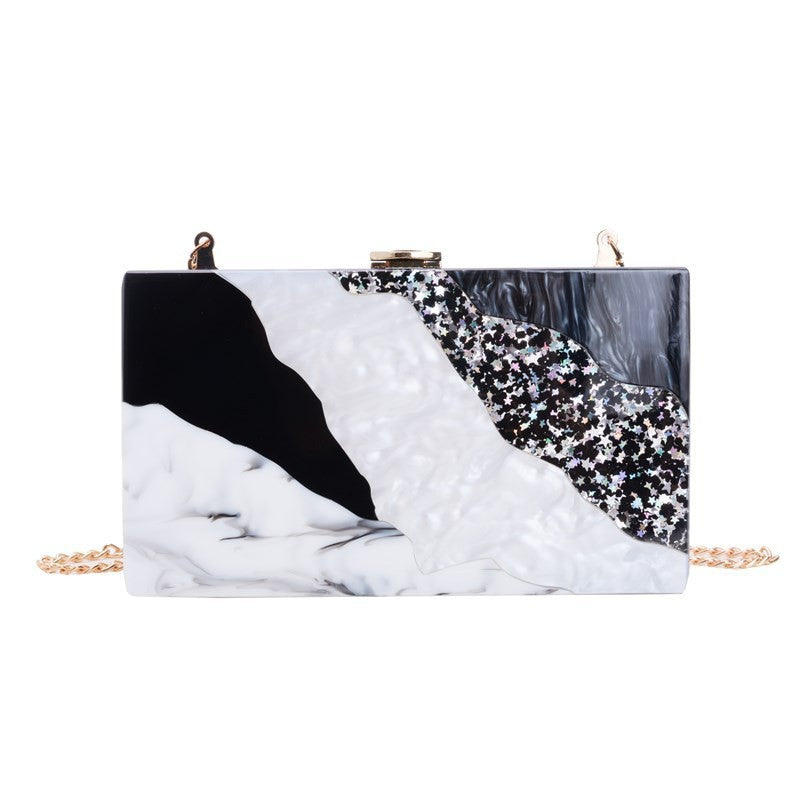 Women's Color Contrast Patchwork Acrylic Wedding Party Bags