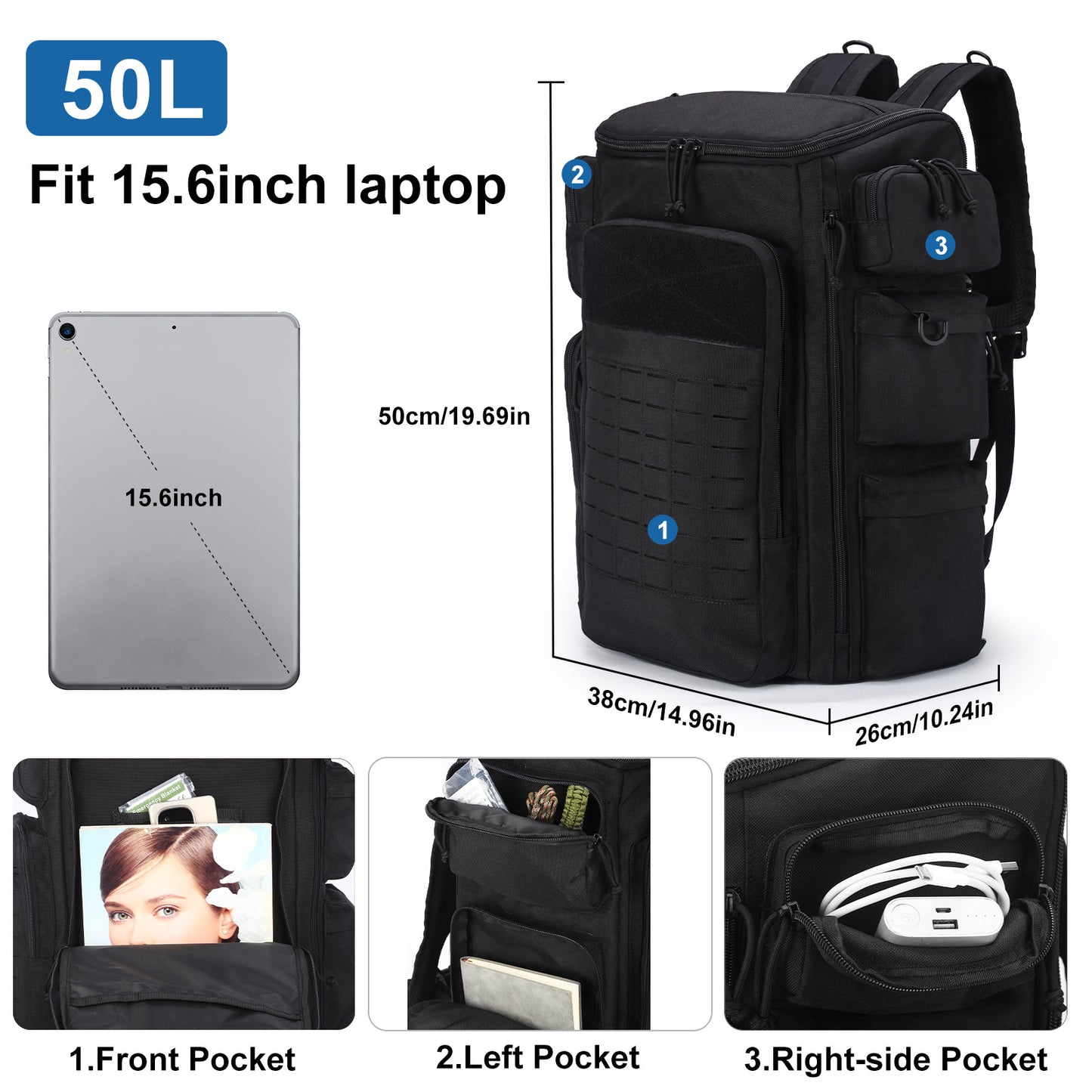 Unique Large Capacity Hiking Camping Waterproof Tactical Backpack