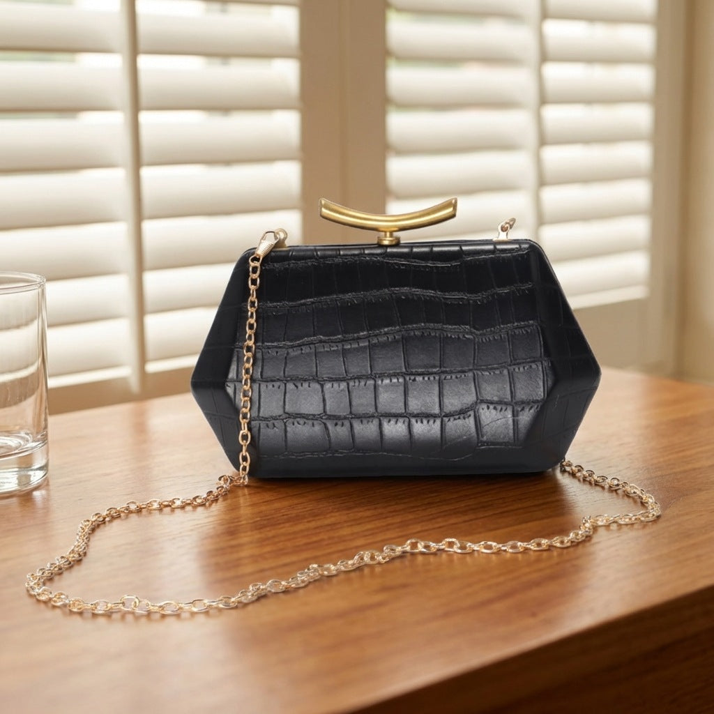 Women's Crocodile Pattern Clutch Fashion Wedding Shoulder Bags