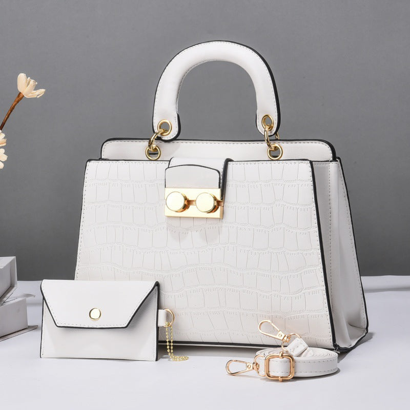 Women's Two-piece Large Capacity Solid Color Rhombus Bags