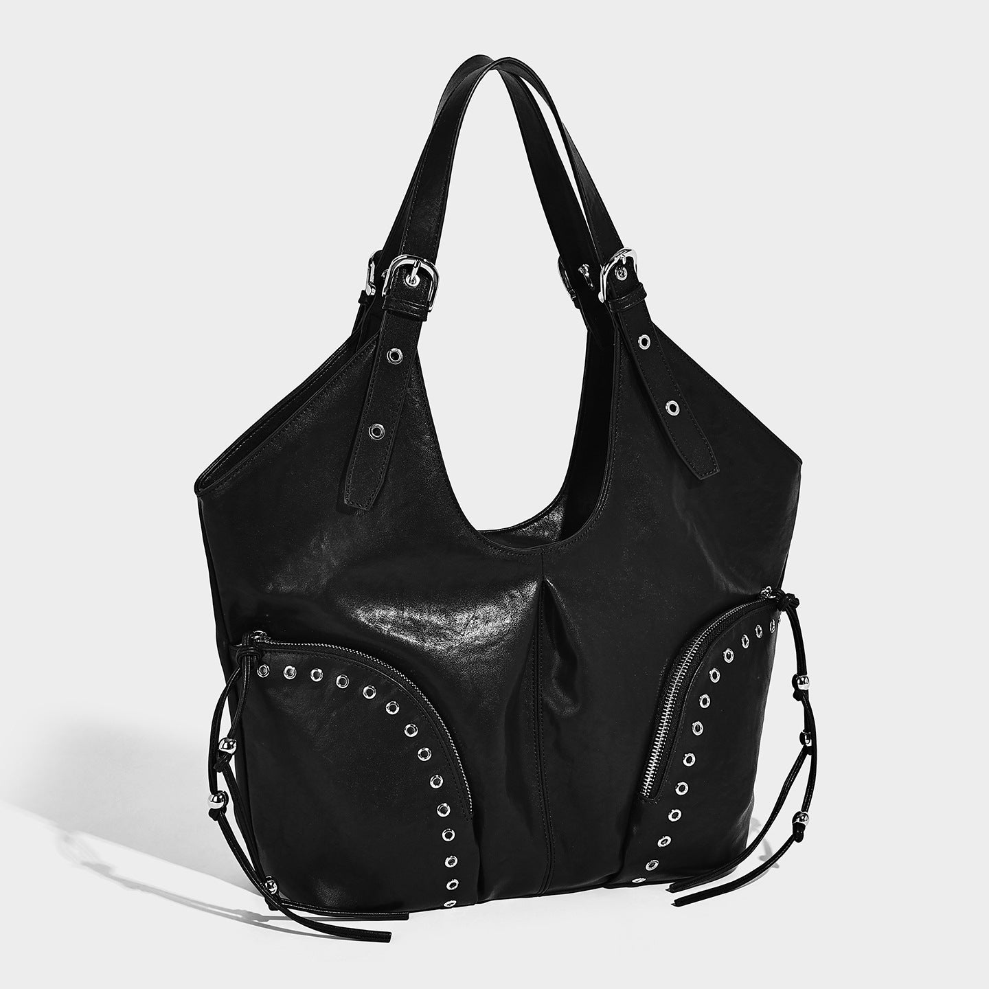 Retro Rivet Motorcycle Female Design Sweet Spicy Style One Bags