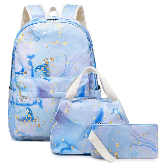 Women's Secondary Trendy Three-piece Waterproof Printed Backpacks