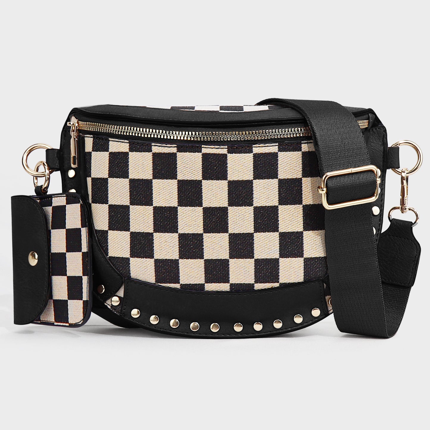 Women's Canvas Chessboard Classic Earphone Trendy Bags