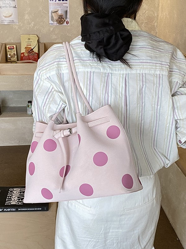 Women's Polka Dot Large Capacity Simple Versatile Commuter Handbags
