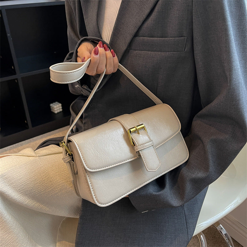 Women's Niche Fashionable Wax Leather Retro Women's Messenger Bag