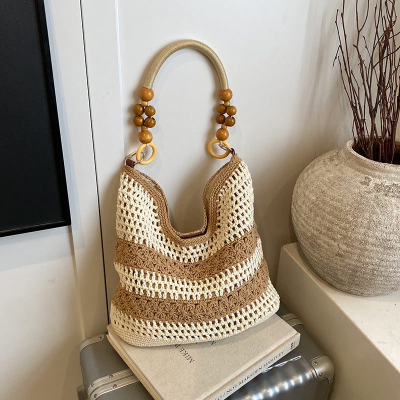 Hollow Woven Knitted Portable Seaside Vacation Bags
