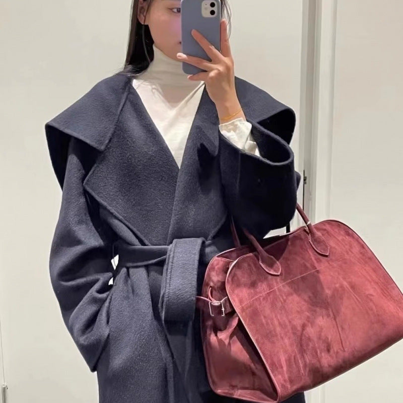 Classy Suede Cowhide Commuter Texture Leather Bags