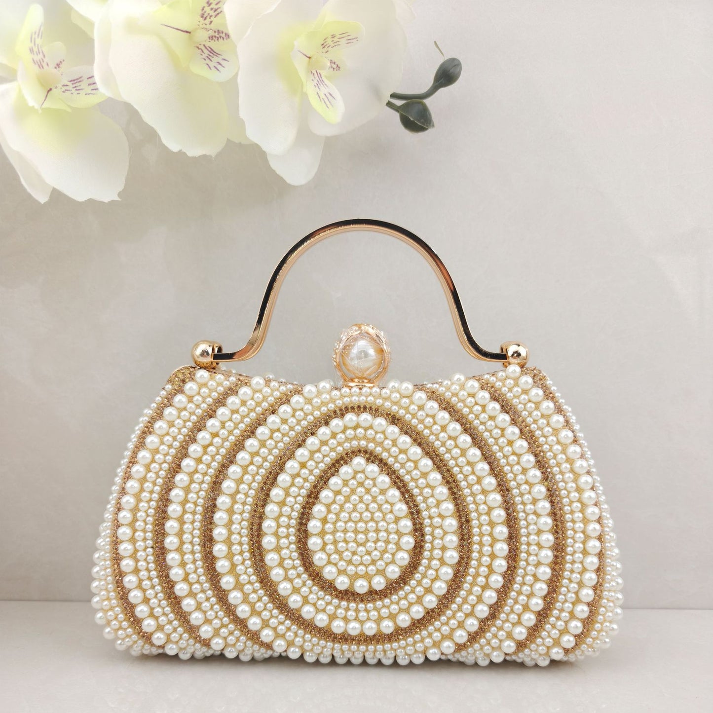 Diamond Pearl Fashion Dress Clutch Banquet Dinner Bag