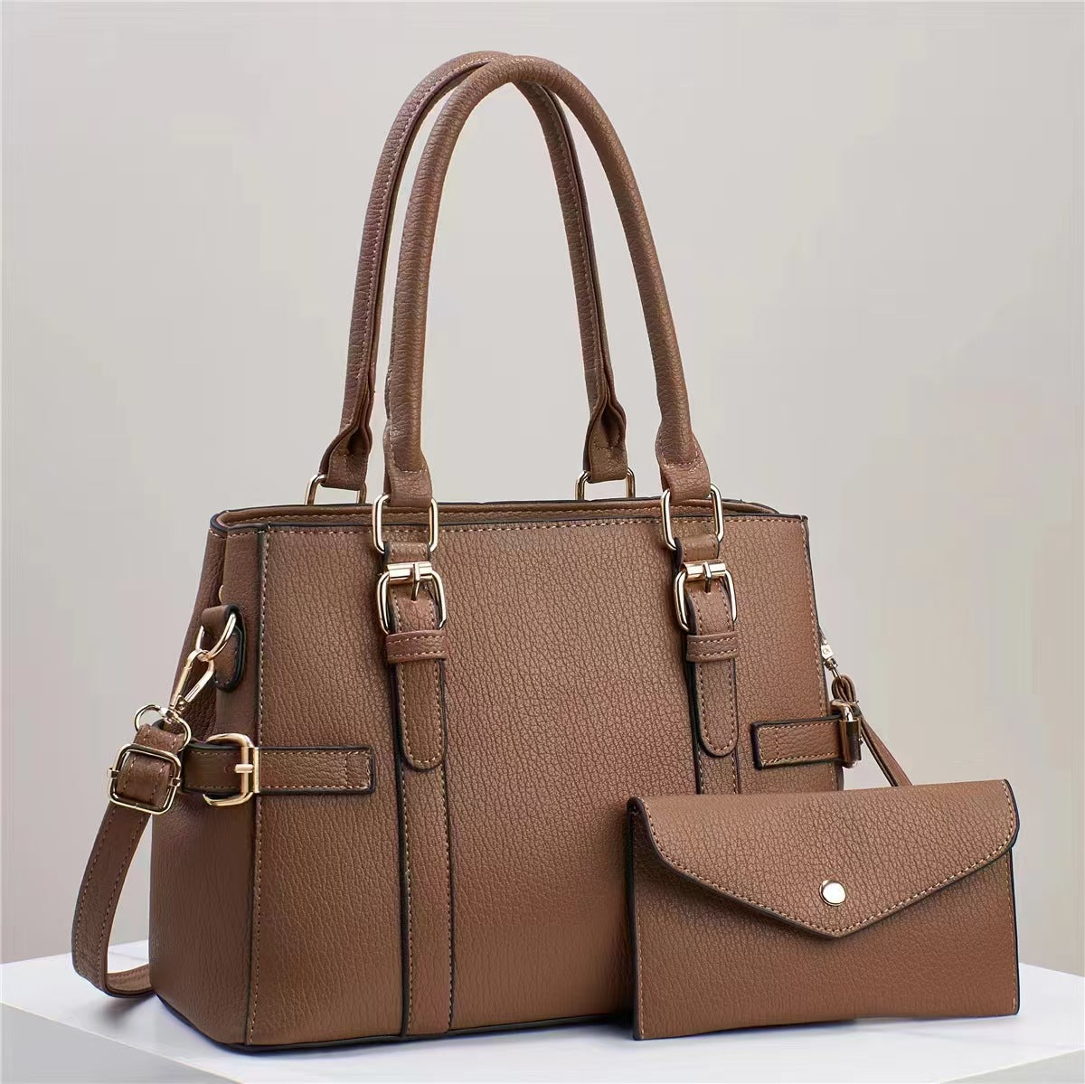 Women's Lychee Pattern Large Capacity Combination Commuter Women's Handbag