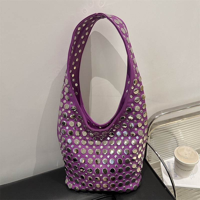 Fashion Spring Leisure Personality Rivet Underarm Women's Shoulder Bag