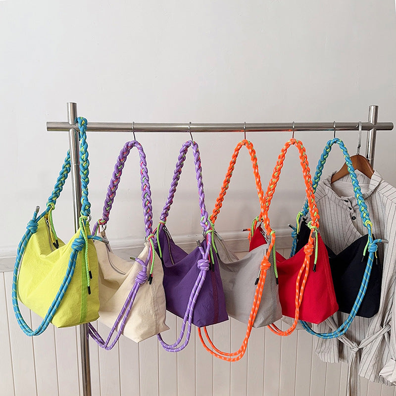 Korean Style Nylon Cloth Personalized Female Minority Braid Rope Bags