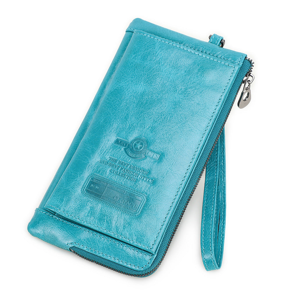 Men's Black Angel Trend Swiping First Layer Men's Wallet