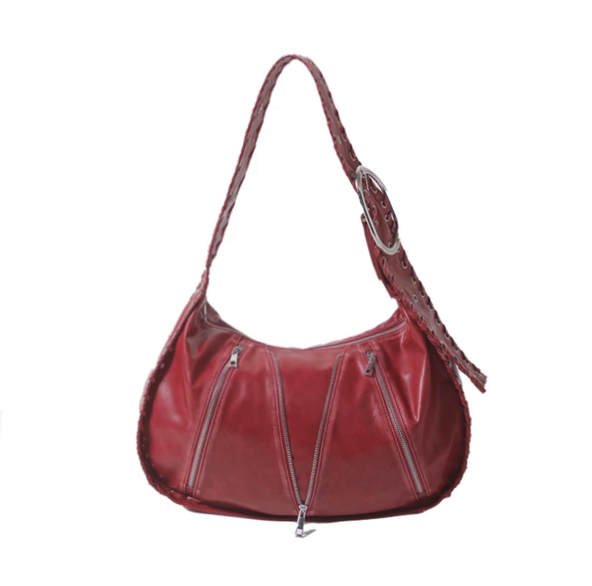 Advanced Texture Retro Rub Colored Woven Underarm Wide Strap Large Women's Shoulder Bag