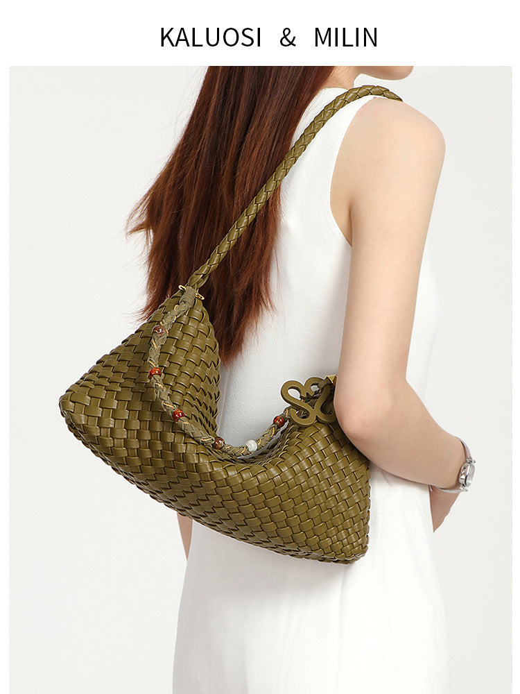 Women's Hand-woven Dumpling Simple Fashion High Sense Women's Shoulder Bag