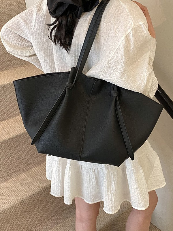Soft Cowhide Portable Wings Style Large Women's Shoulder Bag