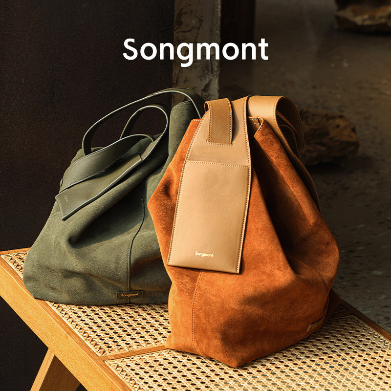 Suede Under The Mountain Lazy Commuter Large Tote Bags