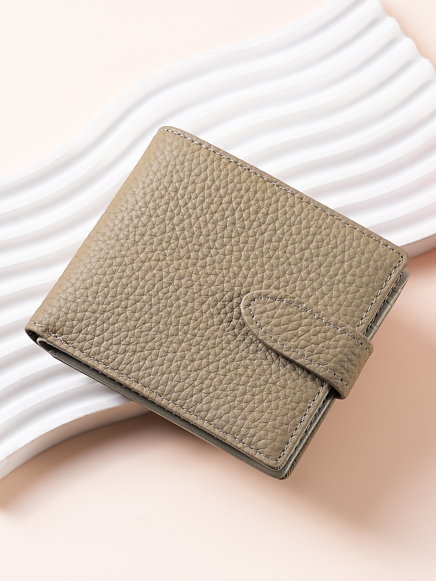 Women's & Men's Leather Short Step-in Large Capacity Alloy Ladies Wallet