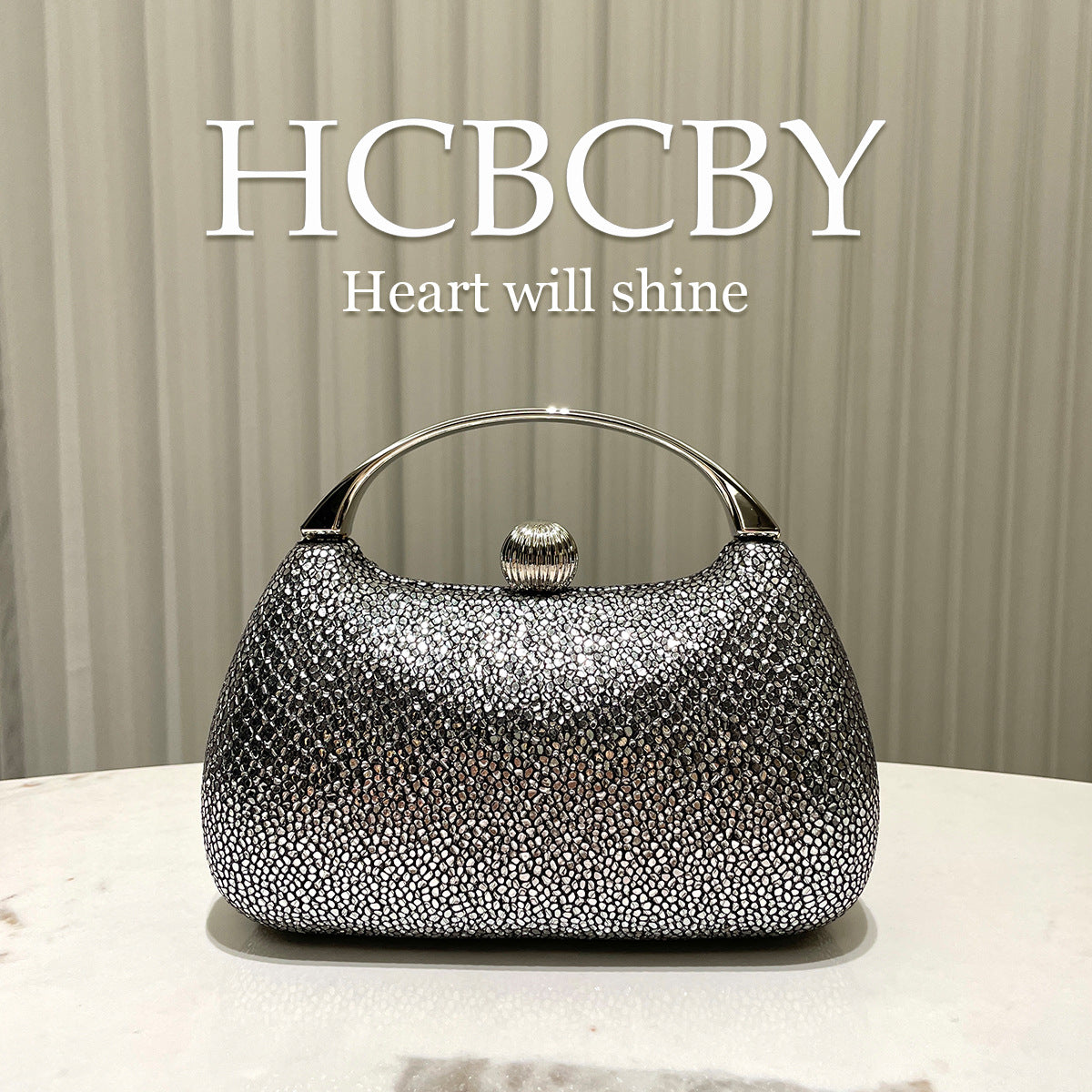Women's Personalized Shiny Surface Fashionable Elegant Clutch Dinner Bag