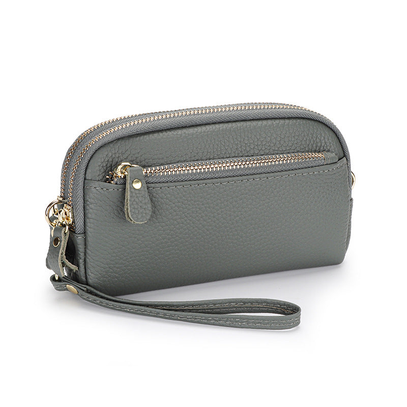Women's Genuine Leather Chain First Layer Cowhide Large Women's Clutch
