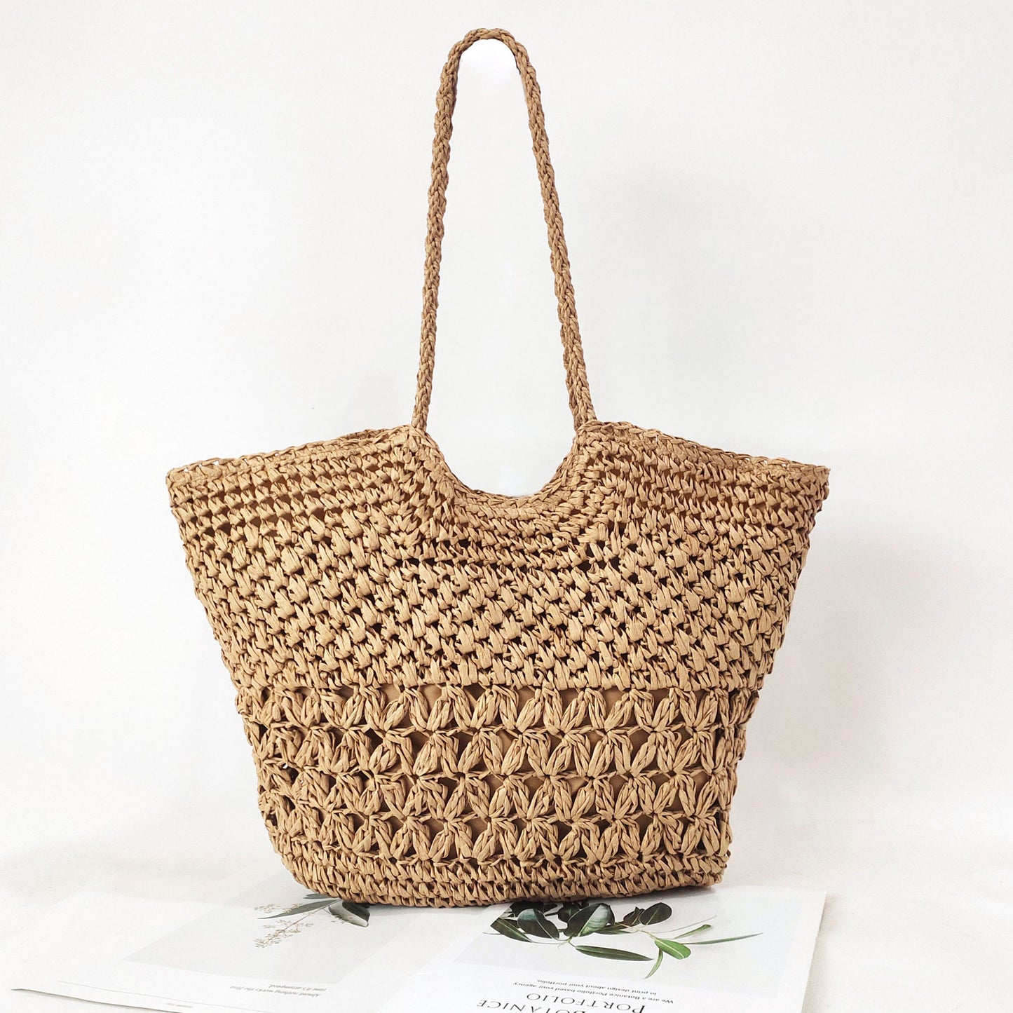 Weaving Hollow Straw Shopping Vacation Beach Net Fashion Women's Shoulder Bag