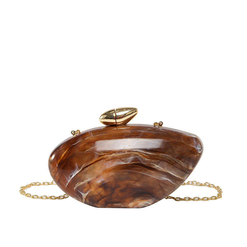 Women's French Style Goose Egg Box Clutch Personality Acrylic Gloss Dinner Bag