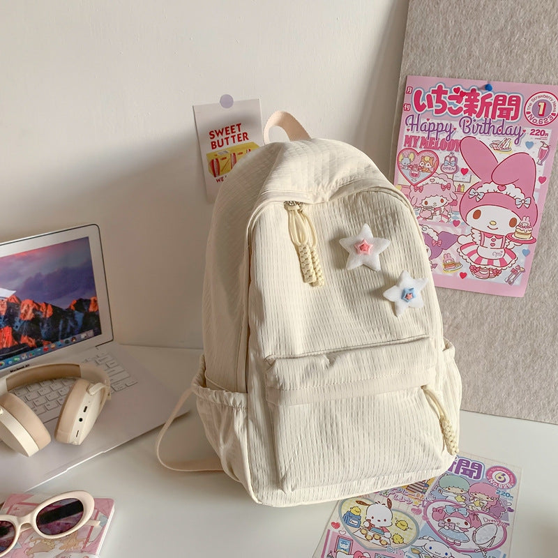 Women's Solid Color Korean High Junior Style Primary School Bag