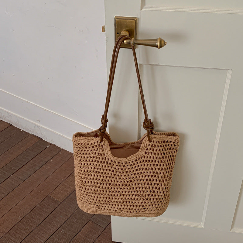 Spring Large Capacity Straw Woven Beach Tote Bag