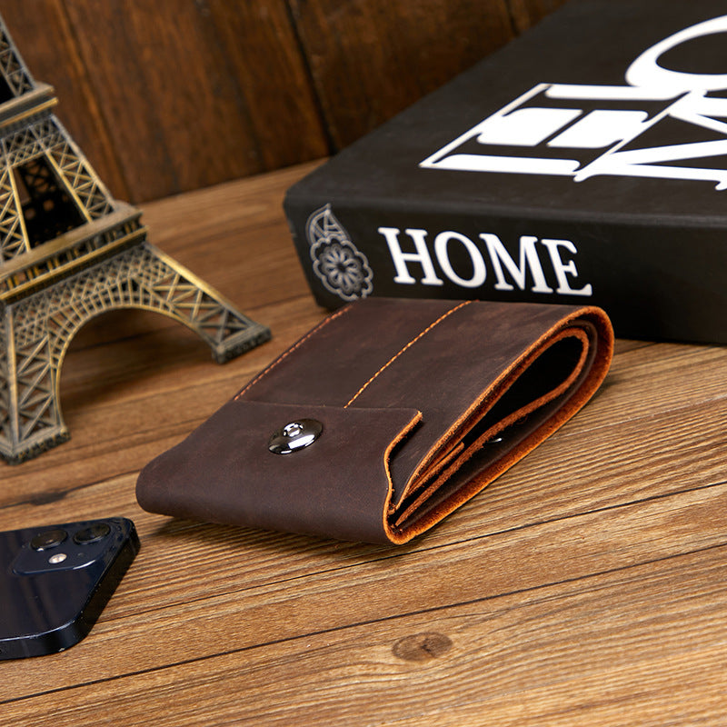 Crazy Horse Leather First Layer Cowhide Vintage Fashion Men's Wallet