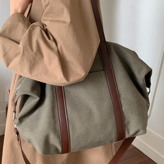 Women's Canvas Large Capacity College Class Women's Shoulder Bag