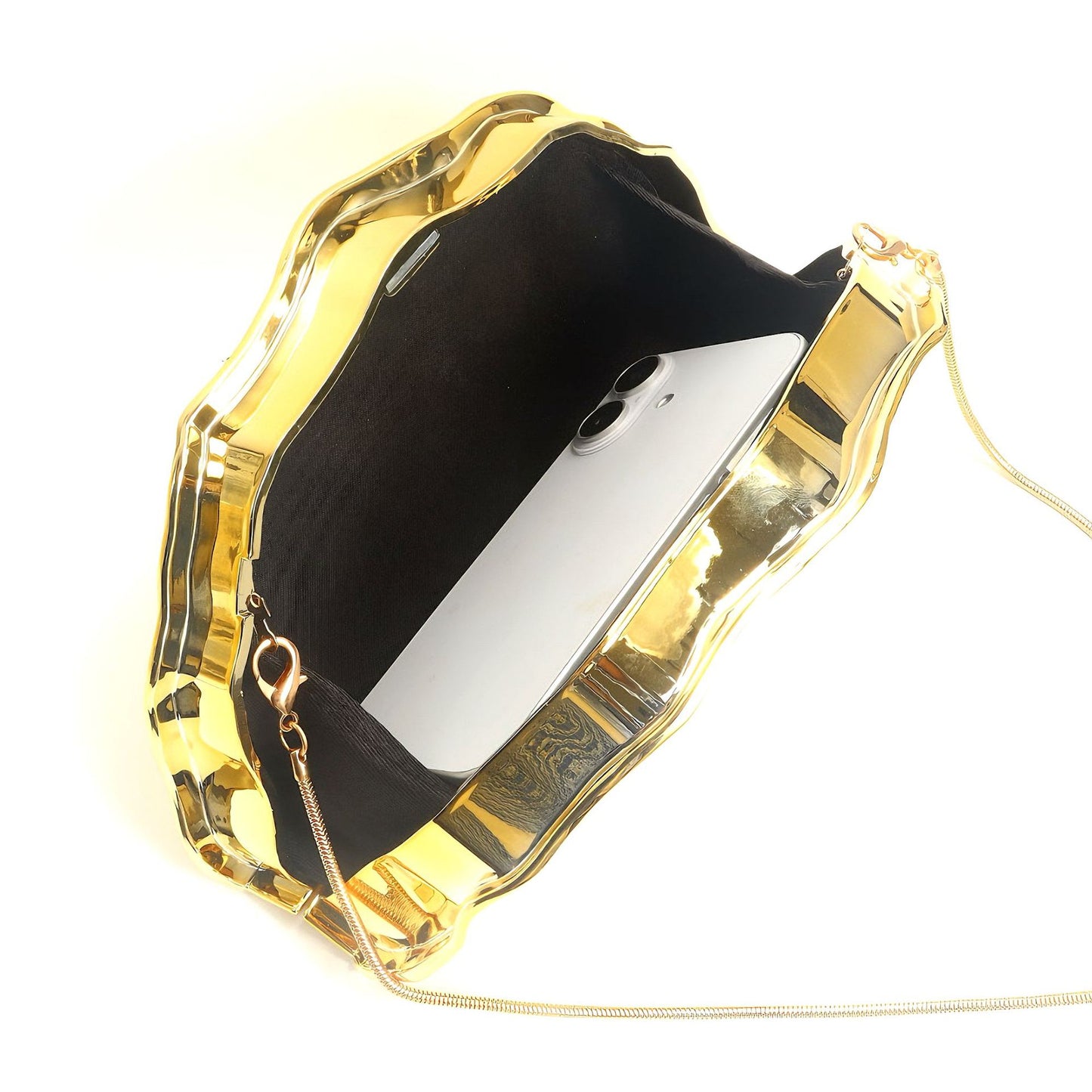 Irregular Glossy Acrylic Clutch Simple Design Dinner Bag