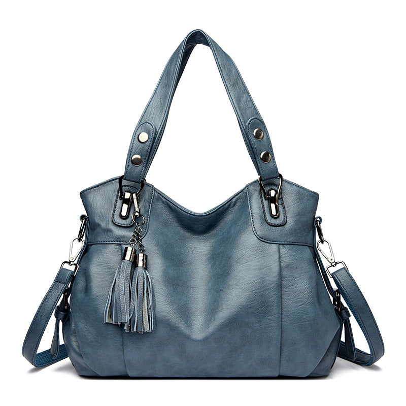 Women's Classic Washed Sheepskin Tassel Texture Good Women's Messenger Bag