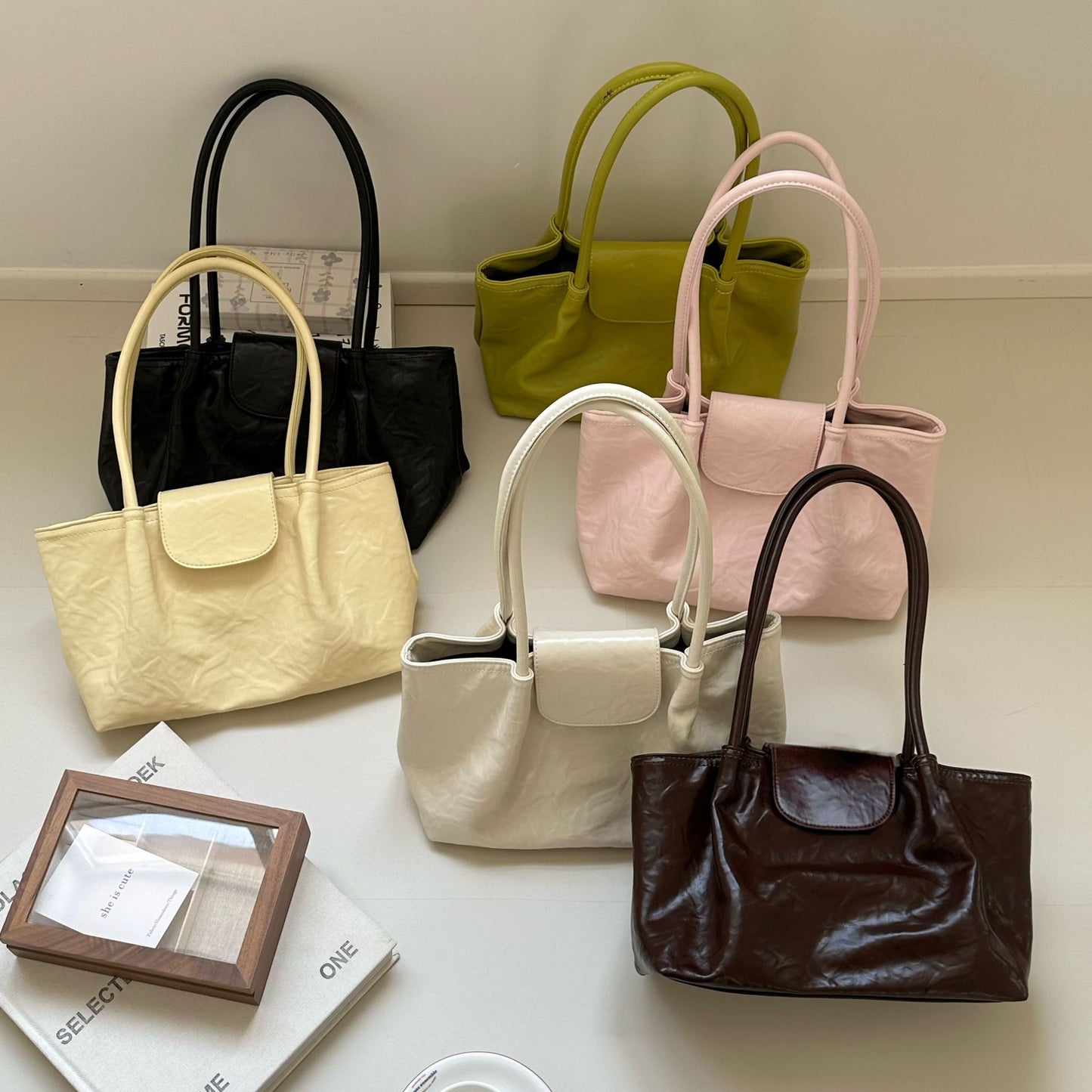Women's Candy Color Hand Female Korean Style Large Women's Shoulder Bag