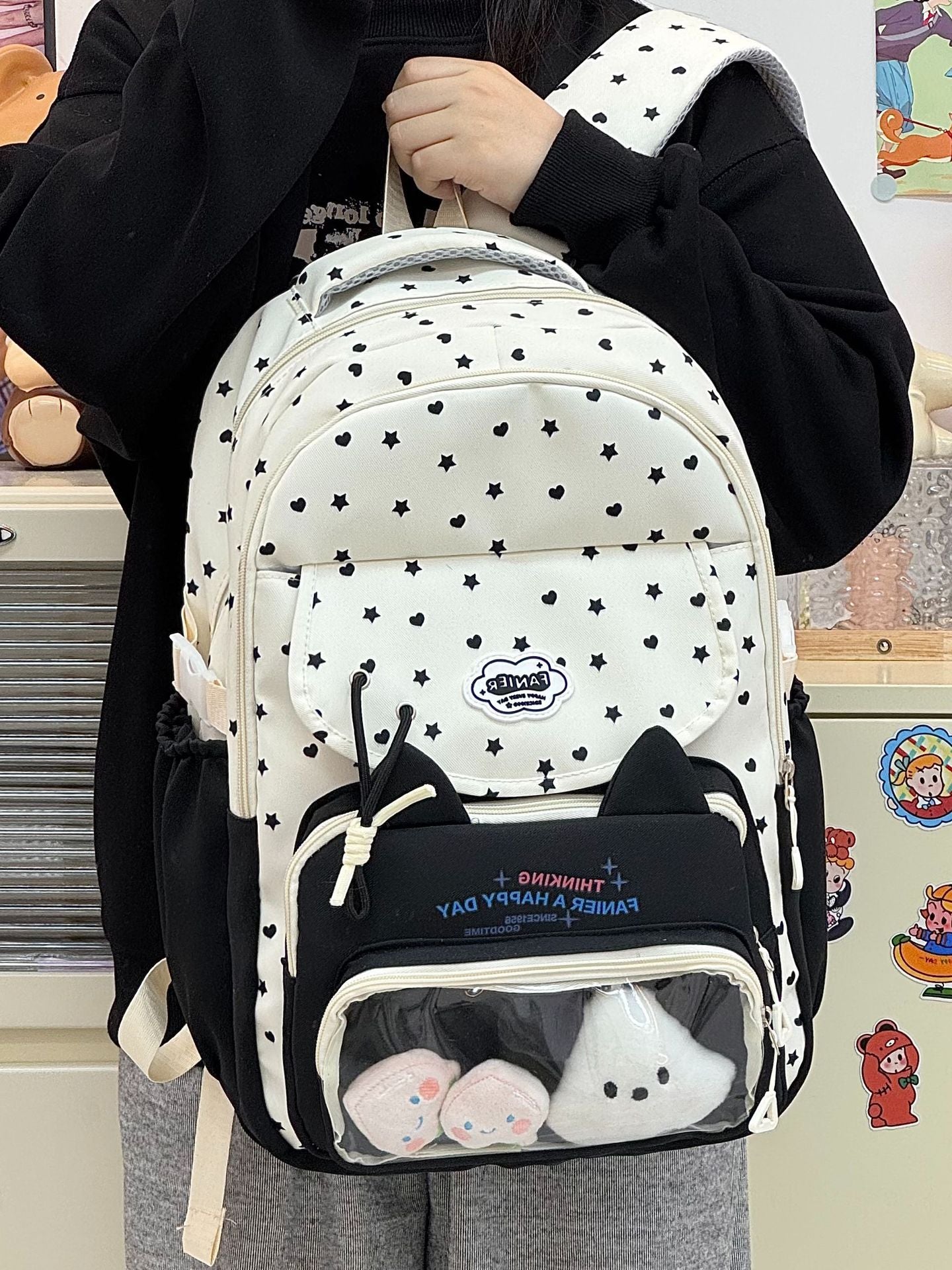 Good-looking Fresh Sweet Bar Cartoon Female Lightweight Large Leisure Backpack