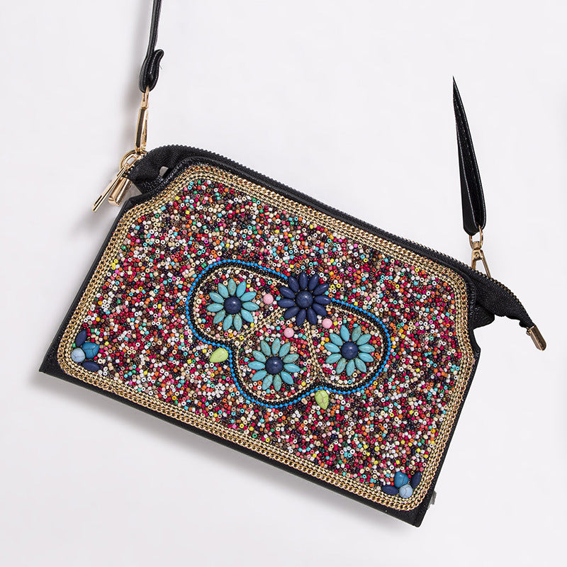 Women's Bohemian Style Bead Shell Flower Trip Bags